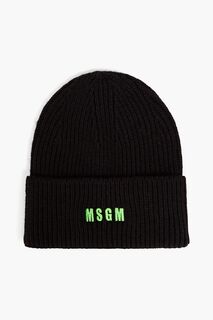 Трикотажная шапка с вышитым логотипом MSGM, черный