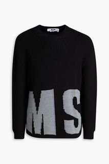 Свитер из смесовой шерсти интарсии MSGM, черный