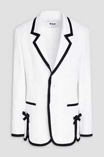 Двухцветный пиджак из атласного крепа MSGM, белый