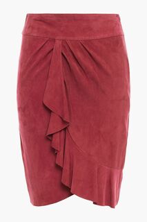 Замшевая юбка Susette с эффектом запаха и оборками BA&amp;SH, красный Ba&Sh