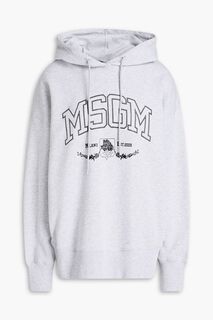 Худи из французской махровой ткани с логотипом MSGM, серый