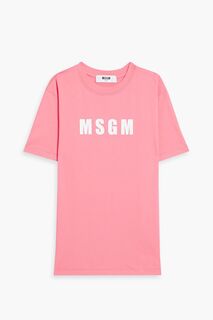 Футболка из хлопкового джерси с логотипом MSGM, розовый