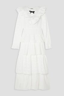 Платье миди Michelle из английской вышивки и бродери BATSHEVA, белый