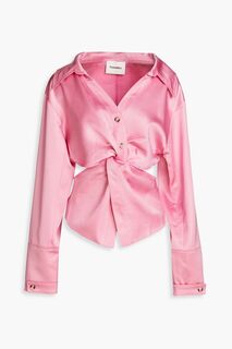 Атласная блузка Rasha с закрученным вырезом спереди NANUSHKA, розовый