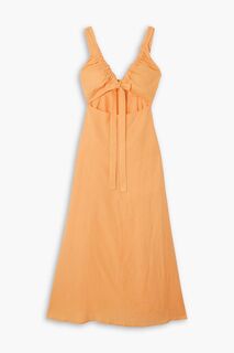Льняное платье макси Tobago с вырезами BONDI BORN, оранжевый