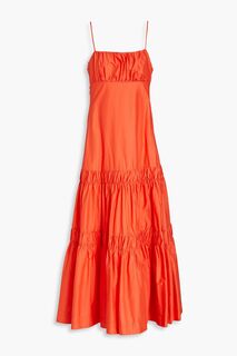 Платье макси Didi из хлопкового поплина со сборками NICHOLAS, оранжевый