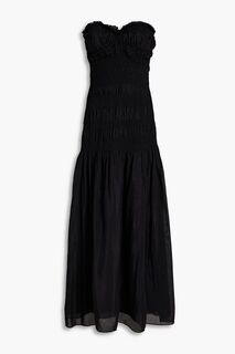 Платье макси Kalli без бретелек со сборками из хлопка и шелковой вуали NICHOLAS, черный