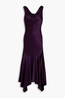Асимметричное платье миди Seline из атласа с драпировкой NICHOLAS, фиолетовый