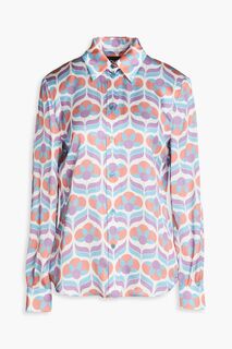 Рубашка из шелкового атласа с принтом BOUTIQUE MOSCHINO, лавандовый