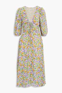 Платье миди из крепа Danielle со шнуровкой и цветочным принтом NICHOLAS, румян