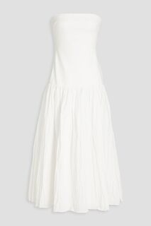 Платье миди Jaxon без бретелек из хлопкового джерси и поплина NICHOLAS, белый