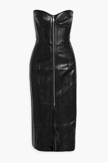 Платье миди из искусственной кожи без бретелек Delphine NICHOLAS, черный