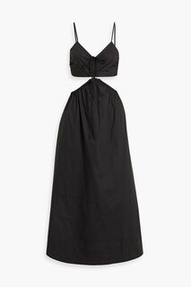 Платье миди Baylee из хлопкового поплина со сборками и вырезами NICHOLAS, черный