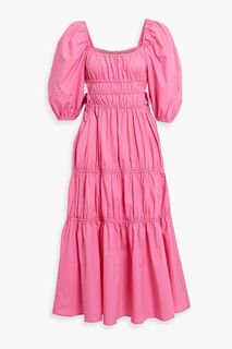 Платье миди из хлопкового поплина со сборками, украшенное хной NICHOLAS, розовый