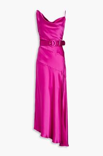 Асимметричное платье миди цвета жаворонка из шелкового атласа NICHOLAS, розовый