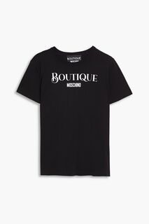 Футболка из хлопкового джерси с принтом BOUTIQUE MOSCHINO, черный