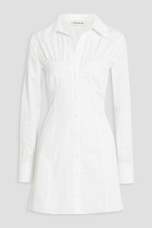 Платье-рубашка мини Tanvi из хлопкового поплина со сборками NICHOLAS, белый