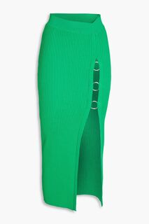 Юбка миди в рубчик с украшением в виде колец Janella NICHOLAS, зеленый
