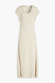Платье миди атласной вязки букле из хлопка и льна BY MALENE BIRGER, экру