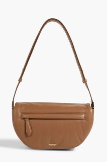 Кожаная сумка через плечо с мягкой подкладкой BURBERRY, коричневый