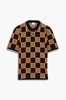 Рубашка поло из смесовой шерсти в клетку BURBERRY, оранжевый