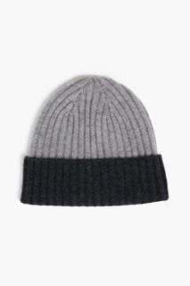 Двухцветная кашемировая шапка N.Peal, серый