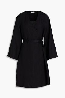 Льняное платье Maunas с запахом BY MALENE BIRGER, черный
