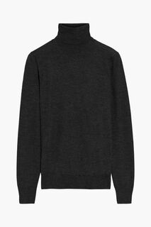 Меланжевый кашемировый свитер с высоким воротником N.Peal, угольный