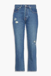 Укороченные потертые джинсы-бойфренды Naomi OFFICINE GÉNÉRALE, синий