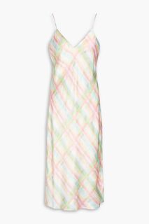 Платье-комбинация из шелкового атласа с принтом CAMI NYC, розовый