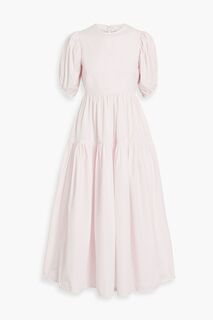 Многоярусное платье миди Karoline из хлопкового поплина с открытой спиной CECILIE BAHNSEN, розовый