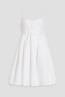 Платье мини из жатого хлопка Hooda со сборками CECILIE BAHNSEN, белый