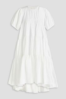 Ярусное платье Esme из тафты со сборками CECILIE BAHNSEN, белый