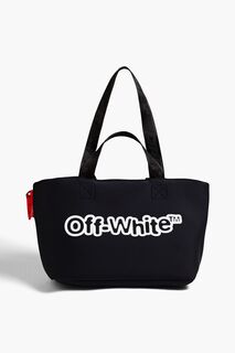 Неопреновая сумка-тоут с коммерческим принтом Off-White, черный