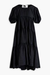 Ярусное платье миди Esme из тафты со сборками CECILIE BAHNSEN, черный
