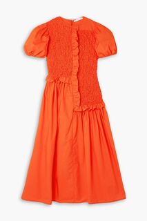 Платье макси Camden из хлопкового поплина с оборками и сборками CECILIE BAHNSEN, оранжевый