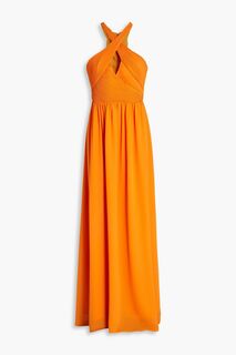 Платье макси из плиссированного шифона со сборками ONE33 SOCIAL, оранжевый