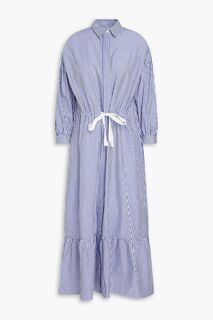 Полосатое платье-рубашка миди из хлопкового поплина CHINTI &amp; PARKER, синий