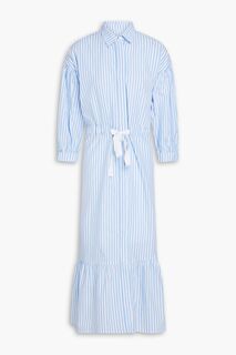 Полосатое платье-рубашка миди из хлопкового поплина CHINTI &amp; PARKER, синий