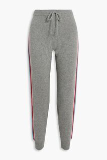 Спортивные брюки из меланжевой шерсти и кашемира в полоску CHINTI &amp; PARKER, серый