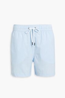Короткие плавки-шорты Charles из жатого хлопка в полоску ONIA, синий