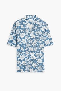 Твиловая рубашка с цветочным принтом ONIA, синий