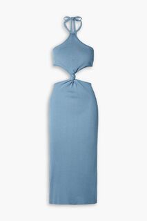 Платье миди Cameron в рубчик с вырезом халтер и вырезом CULT GAIA, синий