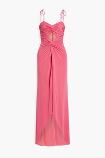 Платье макси Harlin из перекрученного эластичного джерси с вырезом CINQ À SEPT, розовый