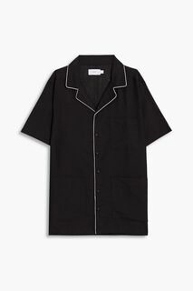 Рубашка из смесового льна ONIA, черный