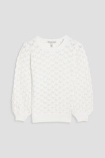 Кашемировый свитер вязки «пуэнтель» Cotton By Autumn Cashmere, белый