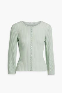 Кардиган из хлопка в рубчик Cotton By Autumn Cashmere, мятный