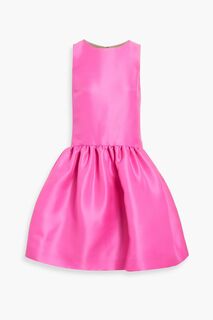 Платье мини Duchesse из шелкового атласа со сборками OSCAR DE LA RENTA, розовый