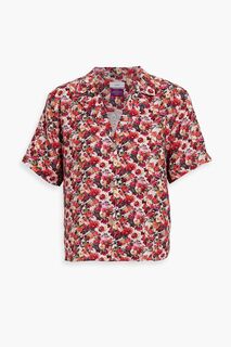 Льняная рубашка Vacation с цветочным принтом ONIA, коралловый