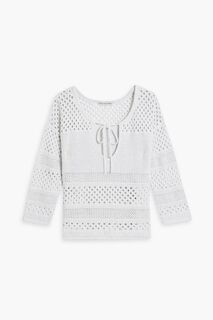 Хлопковый свитер открытой вязки Cotton By Autumn Cashmere, серый